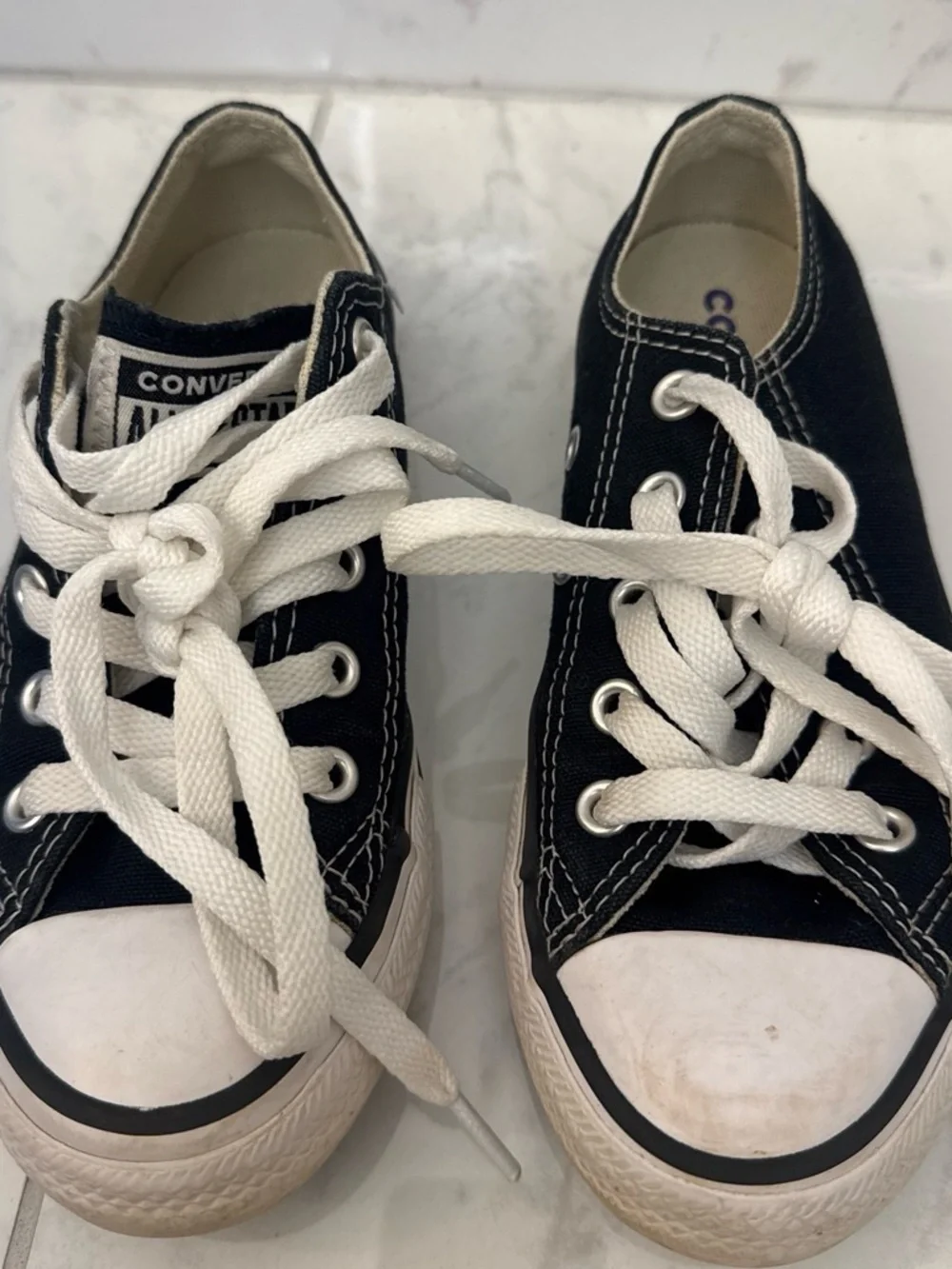 Converse Kids Low Top Sneakers in Black and White